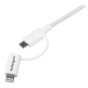 Apple Lightning/Micro-USB zu USB Kabel Stecker/Stecker Weiß 1 m