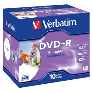DVD+R 4.7GB 16x bedruckbar 10er Pack Jewel Case DVD+R 4.7GB 16x bedruckbar 10er Pack Jewel Case
