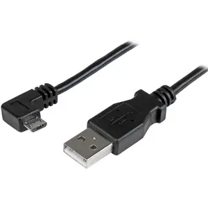 USB Kabel rechtsgewinkelt USB-A/Micro-USB Männlich/Männlich Schwar 1m USB Kabel rechtsgewinkelt USB-A/Micro-USB Männlich/Männlich Schwar 1m
