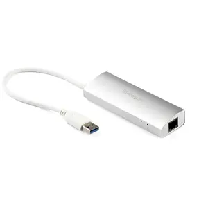 StarTech 3-Port Portable USB 3.0 HUb with GbE white/silver StarTech 3-Port Portable USB 3.0 HUb with GbE white/silver