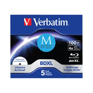 M-DISC Blu-Ray Rohlinge BD-R XL 100 GB 4fach 5er Pack Inkjet Printable M-DISC Blu-Ray Rohlinge BD-R XL 100 GB 4fach 5er Pack Inkjet Printable