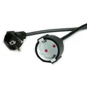 Schuko-Verlängerungskabel, 230VAC, schwarz, 3,0 m Schuko-Verlängerungskabel, 230VAC, schwarz, 3,0 m