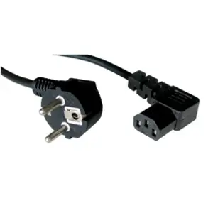 Netzkabel Schuko mit IEC Kaltgerätestecker 90°, abgewinkelt, 2m Netzkabel Schuko mit IEC Kaltgerätestecker 90°, abgewinkelt, 2m