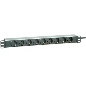 19"-Steckdosenleiste 9fach Aluminium 2m 19"-Steckdosenleiste 9fach Aluminium 2m