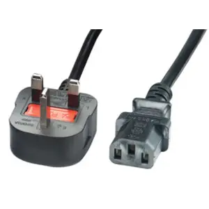 Stromkabel, UK Netzstecker an IEC-320 C13 Kupplung, 2 m Stromkabel, UK Netzstecker an IEC-320 C13 Kupplung, 2 m
