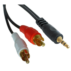Premium Audio-adaptorcable, 2x RCA (Cinch) plug an 3,5mm cinchnplug 3 m