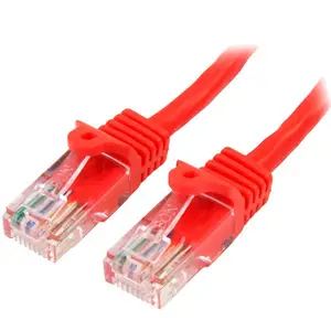 Patchkabel Cat5e RJ-45/RJ-45 Stecker/Stecker Snagless Rot 0,5m Patchkabel Cat5e RJ-45/RJ-45 Stecker/Stecker Snagless Rot 0,5m