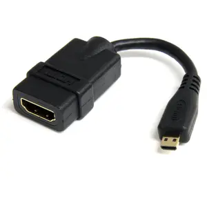 HDMI Adapterkabel HMDI/Micro-HDMI Buchse/Stecker Schwarz 0,12m HDMI Adapterkabel HMDI/Micro-HDMI Buchse/Stecker Schwarz 0,12m