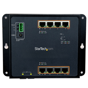 8 Port PoE+ Gigabit Managed Ethernet Switch 2 SFP Verbindungen Wandmontage mit Front Zugriff