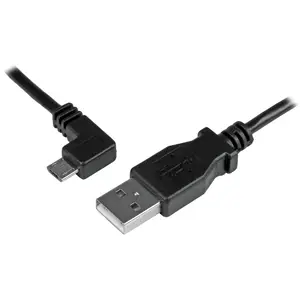 USB Kabel linksgewinkelt Micro-USB/USB-A Männlich/Männlich Schwarz 0,5m USB Kabel linksgewinkelt Micro-USB/USB-A Männlich/Männlich Schwarz 0,5m