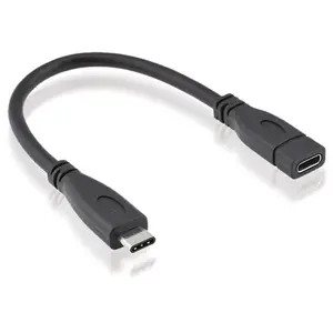 USB 3.2 Gen 2 Kabelverlängerung USB-C/USB-C Stecker/Buchse Schwarz 0,15 m USB 3.2 Gen 2 Kabelverlängerung USB-C/USB-C Stecker/Buchse Schwarz 0,15 m