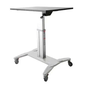 mobiler Sitz-/Steh-Arbeitsplatz mit 80cm Arbeitsfläche schwarz/silber mobiler Sitz-/Steh-Arbeitsplatz mit 80cm Arbeitsfläche schwarz/silber