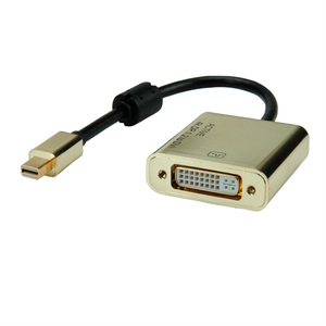 Gold DisplayPort Adapter Mini DisplayPort/DVI-I Stecker/Buchse Schwarz/Gold 0,1 m