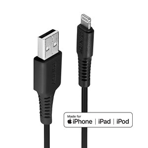 Lightning-Kabel Lightning/USB-A Stecker/Stecker Schwarz 2m