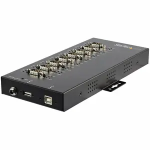 8 Port industrieller USB auf Seriell Adapter Hub USB/8xRS-232 Schwarz 8 Port industrieller USB auf Seriell Adapter Hub USB/8xRS-232 Schwarz