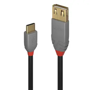 Anthra Line USB 2.0 Adapterkabel USB A/USB C Buchse/Stecker Schwarz 0,15m Anthra Line USB 2.0 Adapterkabel USB A/USB C Buchse/Stecker Schwarz 0,15m