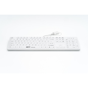 CleanType Easy Protect USB Silikon Tastatur mit Kunststoffgehäuse desinfizierbar wasserdicht IP68 Weiß