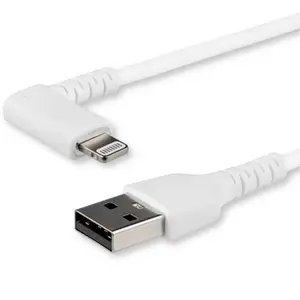 abgewinkeltes Lightning- auf USB-Kabel Stecker/Stecker Weiß 2m abgewinkeltes Lightning- auf USB-Kabel Stecker/Stecker Weiß 2m