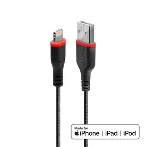 USB Kabel USB-A/Lightning Stecker/Stecker Schwarz 1m USB Kabel USB-A/Lightning Stecker/Stecker Schwarz 1m