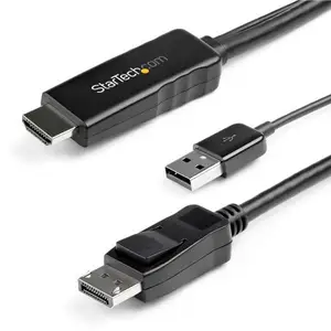 HDMI auf DisplayPort Adapterkabel DisplayPort/HDMI+USB Stecker/Stecker Schwarz 2m HDMI auf DisplayPort Adapterkabel DisplayPort/HDMI+USB Stecker/Stecker Schwarz 2m