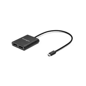Video-Adapter USB-C auf Dual DP1.2, 4K 30HZ, schwarz Video-Adapter USB-C auf Dual DP1.2, 4K 30HZ, schwarz