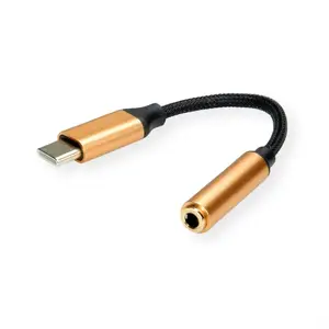 Audio-Adapter USB-C/Stereo Mini-Klinkenstecker Stecker/Buchse Schwarz/Gold 0,13 m Audio-Adapter USB-C/Stereo Mini-Klinkenstecker Stecker/Buchse Schwarz/Gold 0,13 m