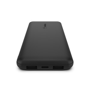 BOOSTCHARGE Powerbank, 10.000 mAh, 12W, inkl. USB-A/USB-C Kabel 15cm, schwarz