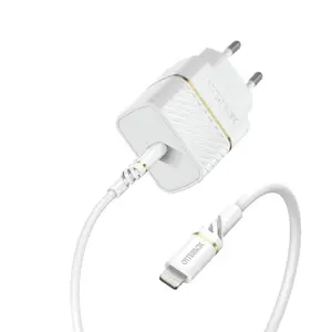 EU Wall Charger 20W - 1X USB-C 20W USB-PD + USB C-Lightning Cable 1m Weiß - Schnelllade-Funktion Wandsteckdosenstecker EU Wall Charger 20W - 1X USB-C 20W USB-PD + USB C-Lightning Cable 1m Weiß - Schnelllade-Funktion Wandsteckdosenstecker