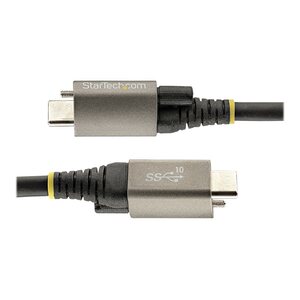 USB-C Kabel mit Oberseitiger Schraubensicherung USB-C/USB-C Stecker/Stecker Schwarz 0,5m