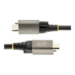 USB-C Kabel mit Oberseitiger Schraubensicherung USB-C/USB-C Stecker/Stecker Schwarz 1m