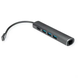 USB Typ C Dockingstation HDMI 4K 3x USB Typ A Gigabit Ethernet grau USB Typ C Dockingstation HDMI 4K 3x USB Typ A Gigabit Ethernet grau