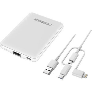 Power Bank Bundle 5K mAh USB A&Micro 10W + 3-1 Cable 1M White