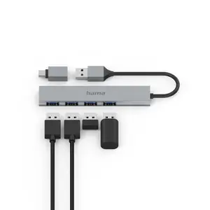 00200141 Schnittstellen-Hub USB 3.2 Gen 1 (3.1 Gen 1) Type-A 5000 Mbit/s Grau 00200141 Schnittstellen-Hub USB 3.2 Gen 1 (3.1 Gen 1) Type-A 5000 Mbit/s Grau