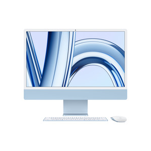 iMac blau mit Retina 4.5k Display Apple M3 8C 61cm (24") 8 GB RAM 512 GB SSD 10-Core GPU Gigabit Ethernet Magic Mouse Magic Keyboard mit Touch ID