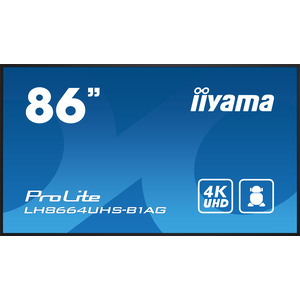 ProLite LH8664UHS-B1AG 217,4 cm 85,6" LCD-Display mit LED-Hintergrundbeleuchtung Digital Signage mit mit SoC Mediaplayer Android 4K UHD (2160p) 3840x2160 Pixel 16:9 500cd/m² 1200:1 8ms Schwarz