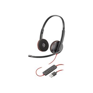 Poly Blackwire 3220 3200 Series Headset On-Ear kabelgebunden aktive Rauschunterdrückung USB Schwarz Skype-zertifiziert Avaya Certified Cisco Jabber Certified