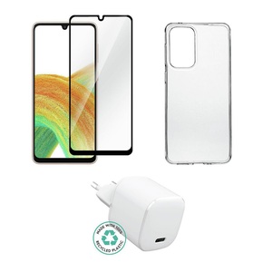 Kit for Samsung Galaxy A33 5G. Charger, Cover, Glass