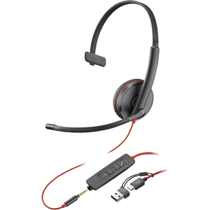 Poly Blackwire 3215 USB-C Headset +3.5mmP +USB-C/A