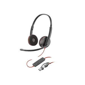 Poly Blackwire 3220 Stereo USB-C Headset +USB-C/A Poly Blackwire 3220 Stereo USB-C Headset +USB-C/A