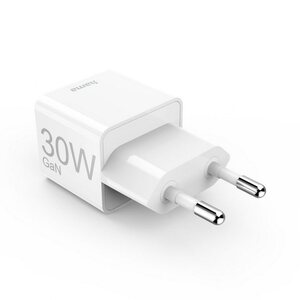 Schnellladegerät 1x USB-C PD 1x USB-A QC Mini-Ladegerät 30 W Weiß