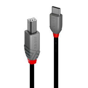 Anthra Line USB-Kabel USB Typ B/USB C 2.0 Stecker/Stecker Schwarz 2m