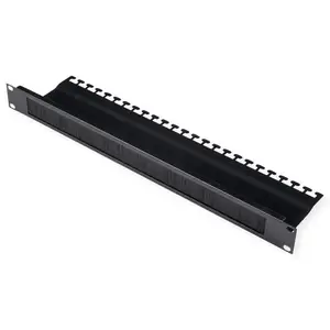25,4cm (10") Kabelzuführung mit Bürstenleiste 1HE schwarz 25,4cm (10") Kabelzuführung mit Bürstenleiste 1HE schwarz