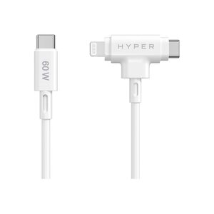 HyperJuice Lightning-Kabel USB-C/Lightning m/m 1,5m Weiß