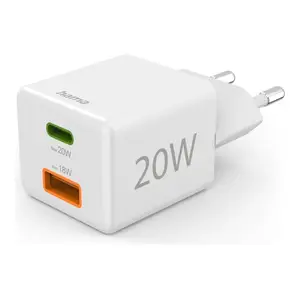Netzteil 20 Watt Ausgabeanschlussstellen (USB Typ A, 24 pin USB-C) weiß Netzteil 20 Watt Ausgabeanschlussstellen (USB Typ A, 24 pin USB-C) weiß