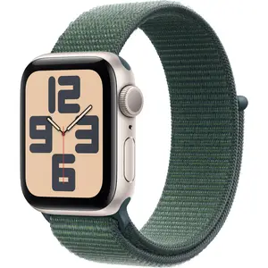 Apple Watch SE GPS 40mm Starlight Aluminium Case with Lake Green Sport Loop Apple Watch SE GPS 40mm Starlight Aluminium Case with Lake Green Sport Loop