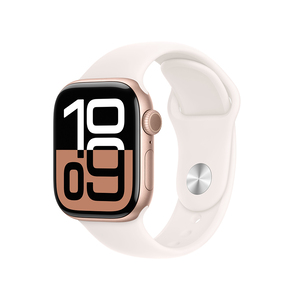 Apple Watch Series 10 GPS 42mm Rose Gold Aluminium Case with Light Blush Sport Band, M/L