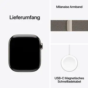 Apple Watch Series 10 GPS + Cellular 42mm Natural Titanium Case with Natural Milanese Loop Apple Watch Series 10 GPS + Cellular 42mm Natural Titanium Case with Natural Milanese Loop