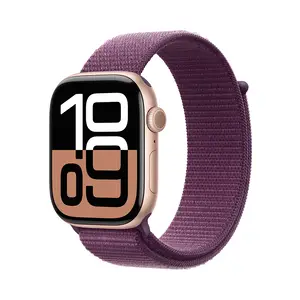 Apple Watch Series 10 GPS + Cellular 46mm Rose Gold Aluminium Case with Plum Sport Loop Apple Watch Series 10 GPS + Cellular 46mm Rose Gold Aluminium Case with Plum Sport Loop