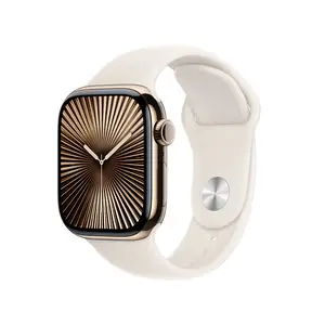 Apple Watch Series 10 GPS + Cellular 42mm Gold Titanium Case with Starlight Sport Band, M/L Apple Watch Series 10 GPS + Cellular 42mm Gold Titanium Case with Starlight Sport Band, M/L
