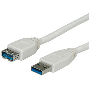 USB3.0 cable Type A plug/socket grey 1,8m
